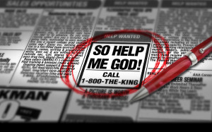 Classified ad circled in red with pen.