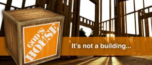 Wooden frame structure with "God's House" text.