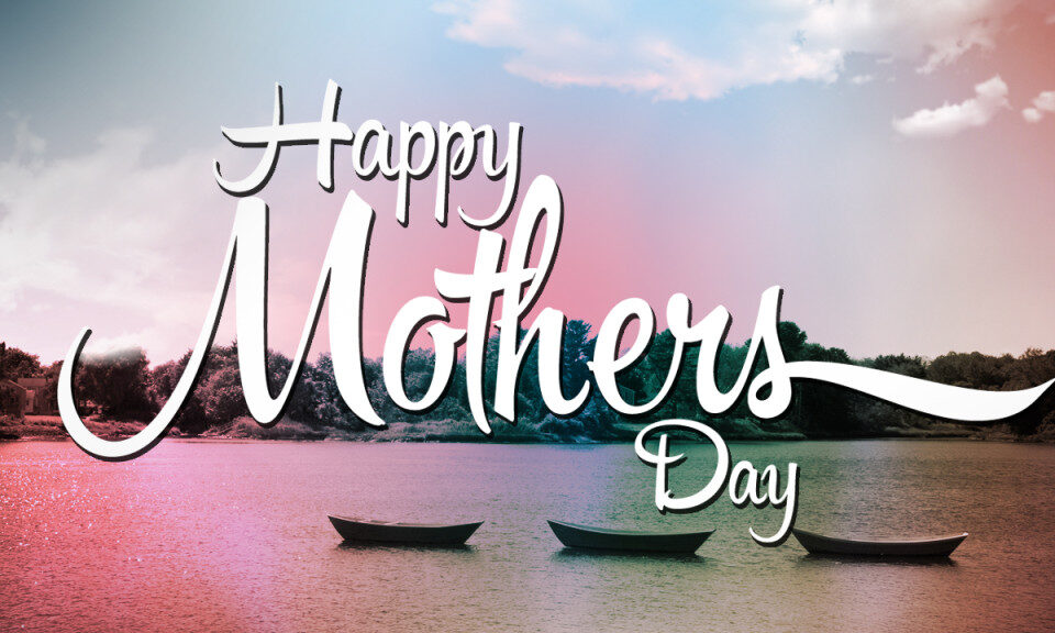 Happy Mother's Day text with boats.